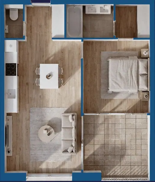 Apartament 1+1 me pamje nga deti, 2/7